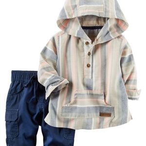 🆕Carter's 2-Piece Hooded Woven Top & Cargo Pant